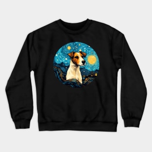 Jack Russell Terrier, van gogh style, starry night, Post-impressionism Crewneck Sweatshirt